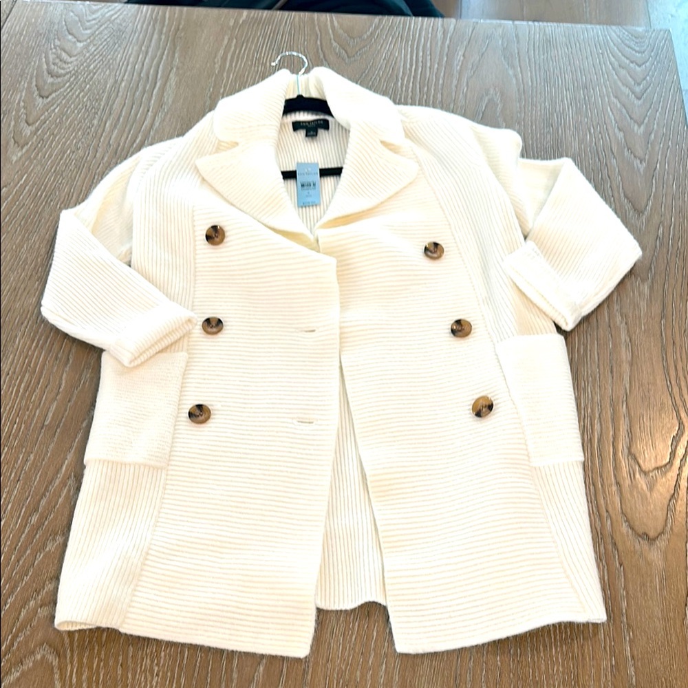 Women's Cream Double-Breasted Jacket